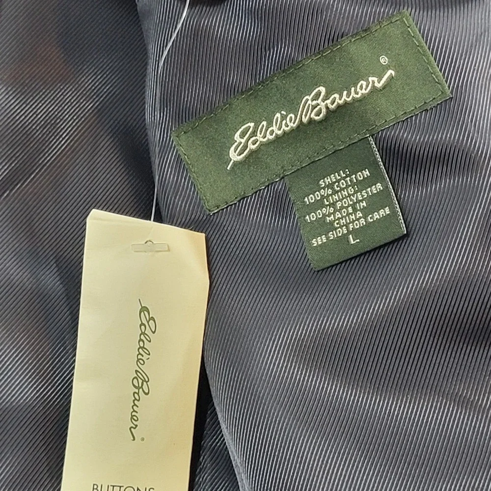 Eddie Bauer Mens Corduroy Blazer Jacket Brown 3 Button Sport Coat Large